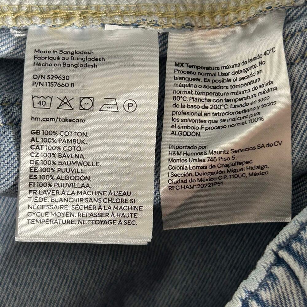 H&M Blue Cargo Pants Light Wash Loose Fit Drawstring Women's XS Streetwear Y2K - Picture 12 of 12